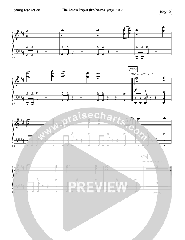 The Lord's Prayer (It's Yours) (Worship Choir SAB) String Reduction (Matt Maher / Arr. Mason Brown)