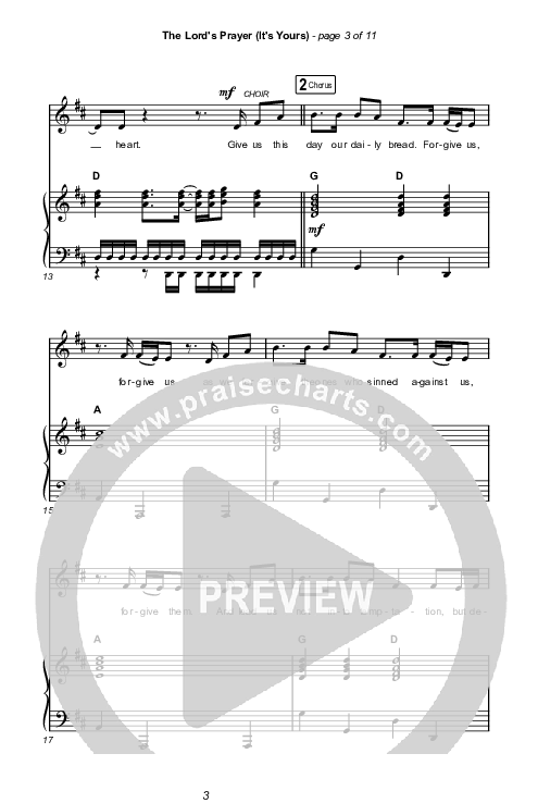 The Lord's Prayer (It's Yours) (Unison/2-Part Choir) Octavo (Uni/2-Part & Pno) (Matt Maher / Arr. Mason Brown)