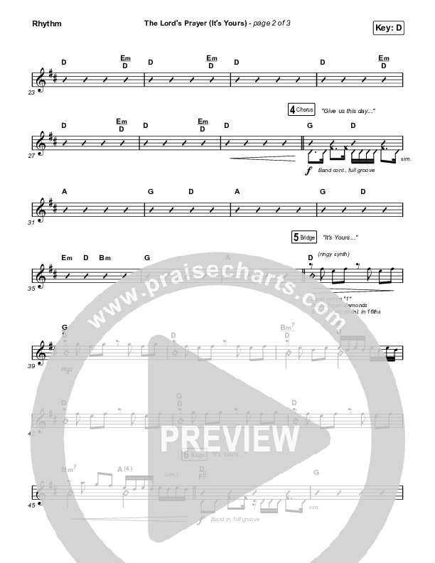 The Lord's Prayer (It's Yours) (Unison/2-Part Choir) Rhythm Pack (Matt Maher / Arr. Mason Brown)