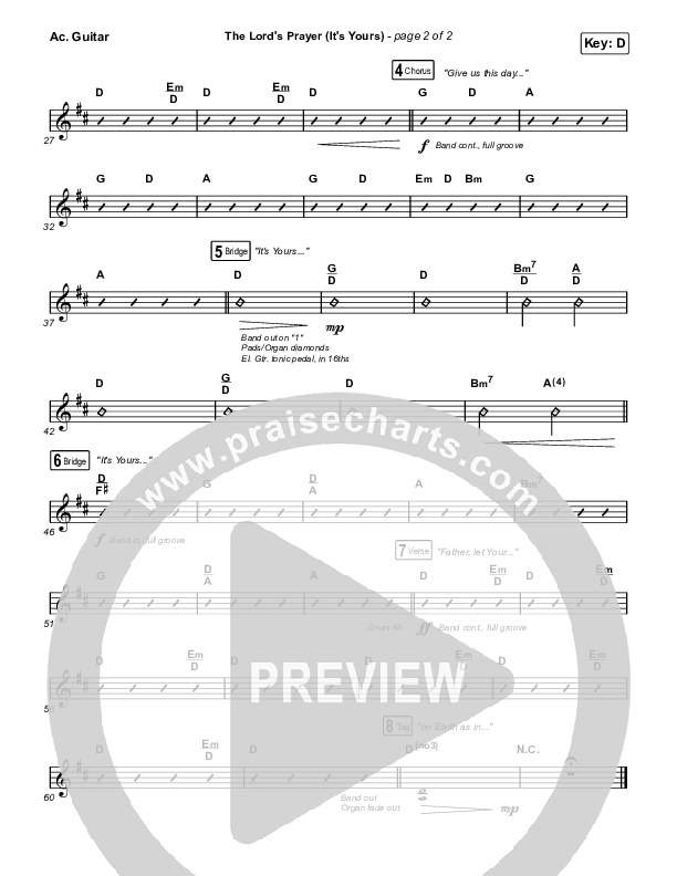 The Lord's Prayer (It's Yours) (Sing It Now SATB) Acoustic Guitar (Matt Maher / Arr. Mason Brown)