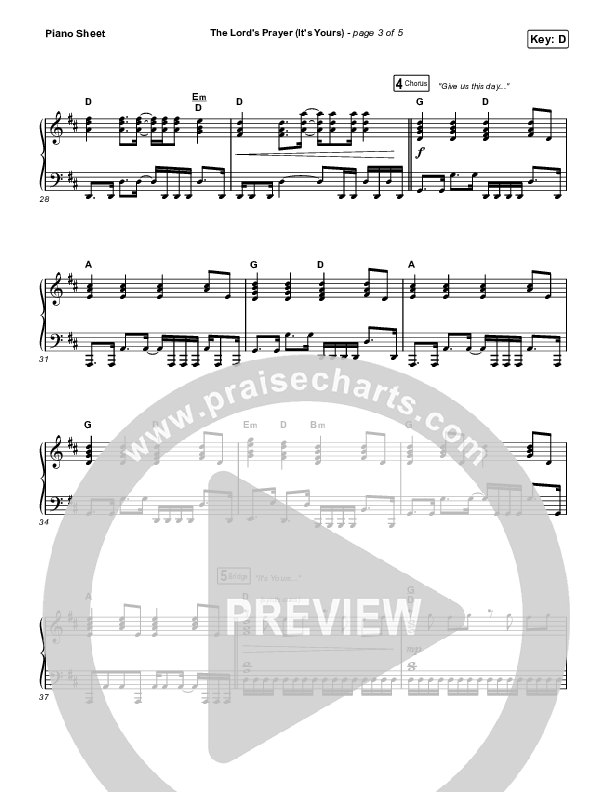 The Lord's Prayer (It's Yours) (Sing It Now SATB) Piano Sheet (Matt Maher / Arr. Mason Brown)