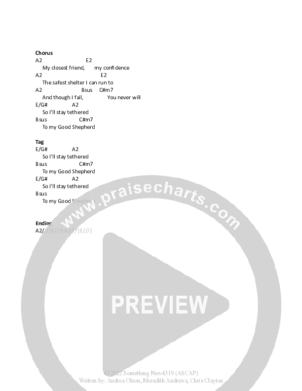 Good Shepherd Chord Chart (Andrea Olson)