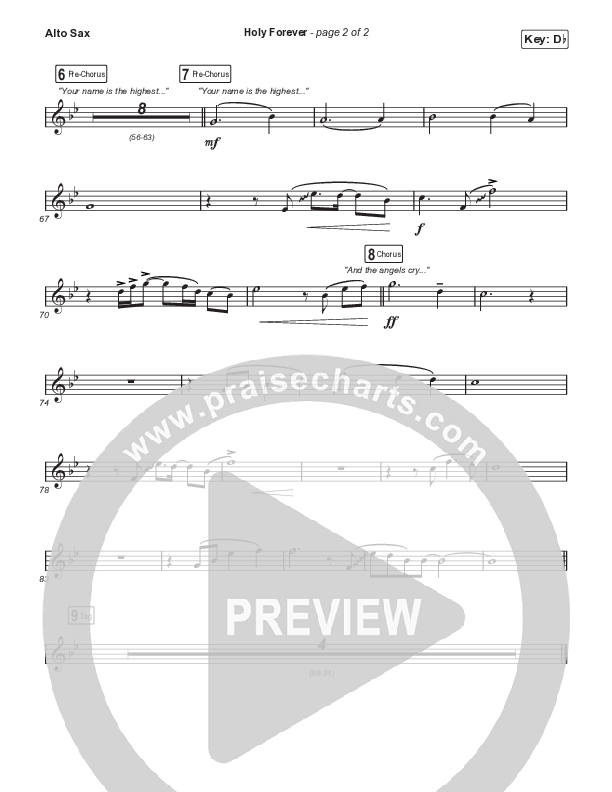 Holy Forever (Choral Anthem SATB) Alto Sax (Chris Tomlin / Arr. Mason Brown)