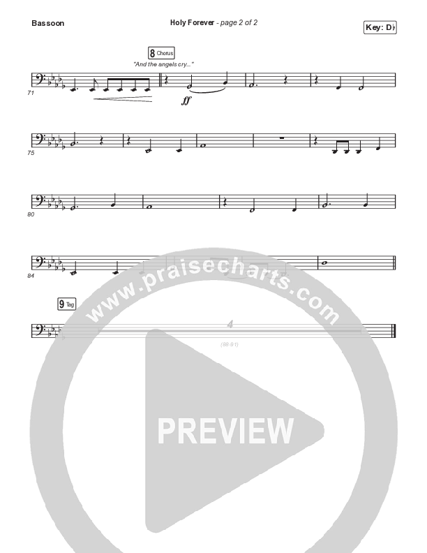 Holy Forever (Choral Anthem SATB) Bassoon (Chris Tomlin / Arr. Mason Brown)