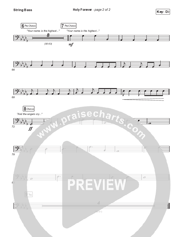 Holy Forever (Choral Anthem SATB) String Bass (Chris Tomlin / Arr. Mason Brown)