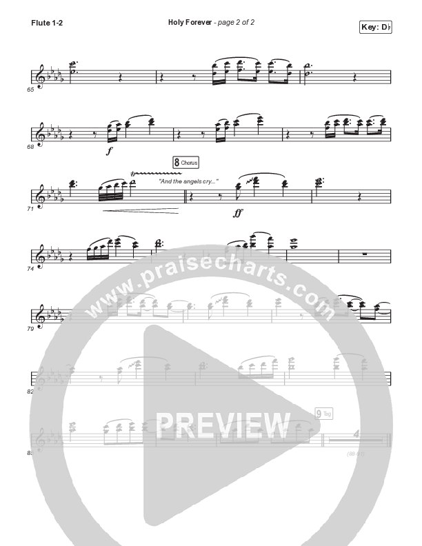 Holy Forever (Choral Anthem SATB) Flute 1,2 (Chris Tomlin / Arr. Mason Brown)
