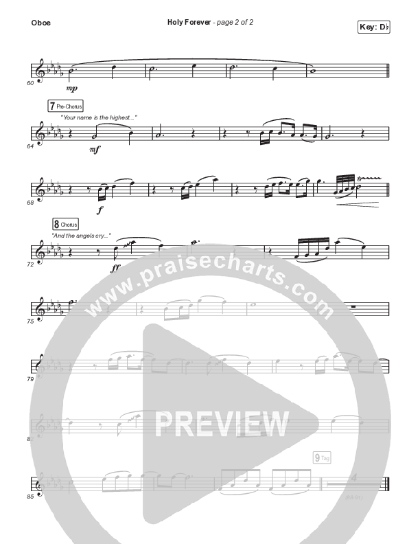 Holy Forever (Choral Anthem SATB) Oboe (Chris Tomlin / Arr. Mason Brown)