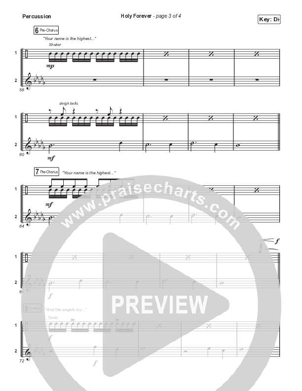 Holy Forever (Choral Anthem SATB) Percussion (Chris Tomlin / Arr. Mason Brown)