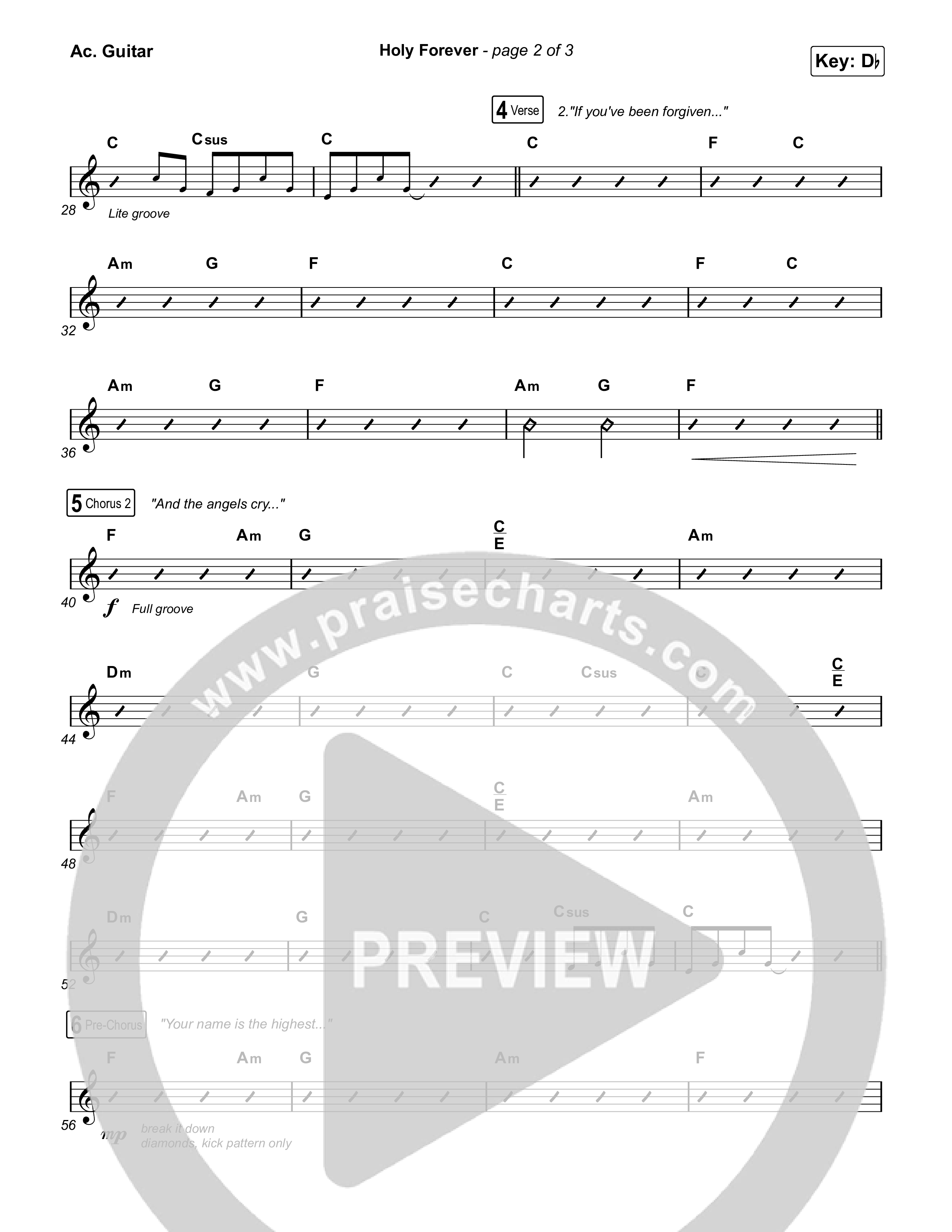 Holy Forever (Choral Anthem SATB) Acoustic Guitar (Chris Tomlin / Arr. Mason Brown)