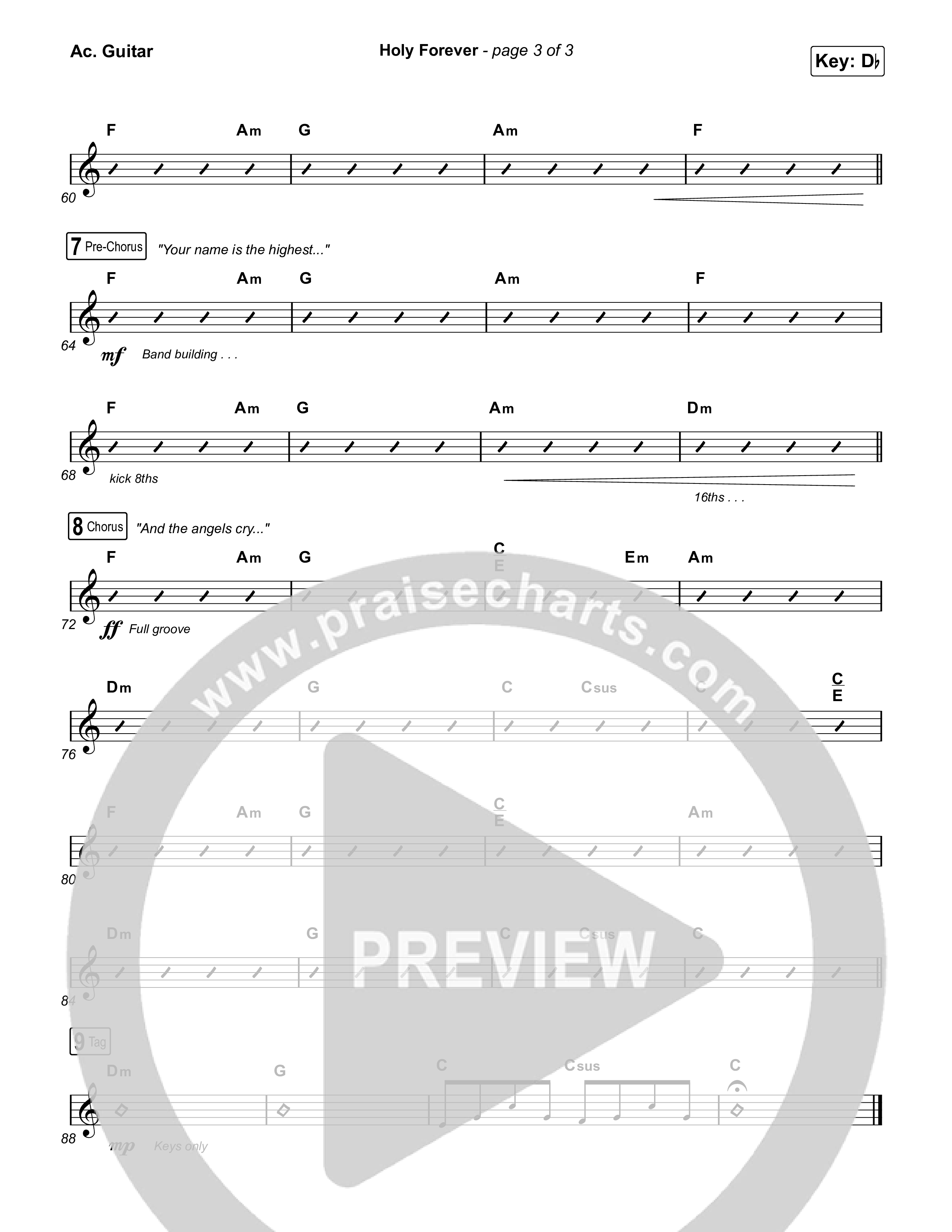Holy Forever (Choral Anthem SATB) Acoustic Guitar (Chris Tomlin / Arr. Mason Brown)