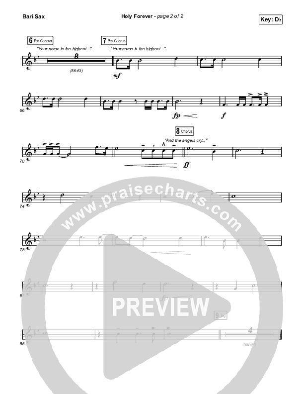 Holy Forever (Choral Anthem SATB) Bari Sax (Chris Tomlin / Arr. Mason Brown)