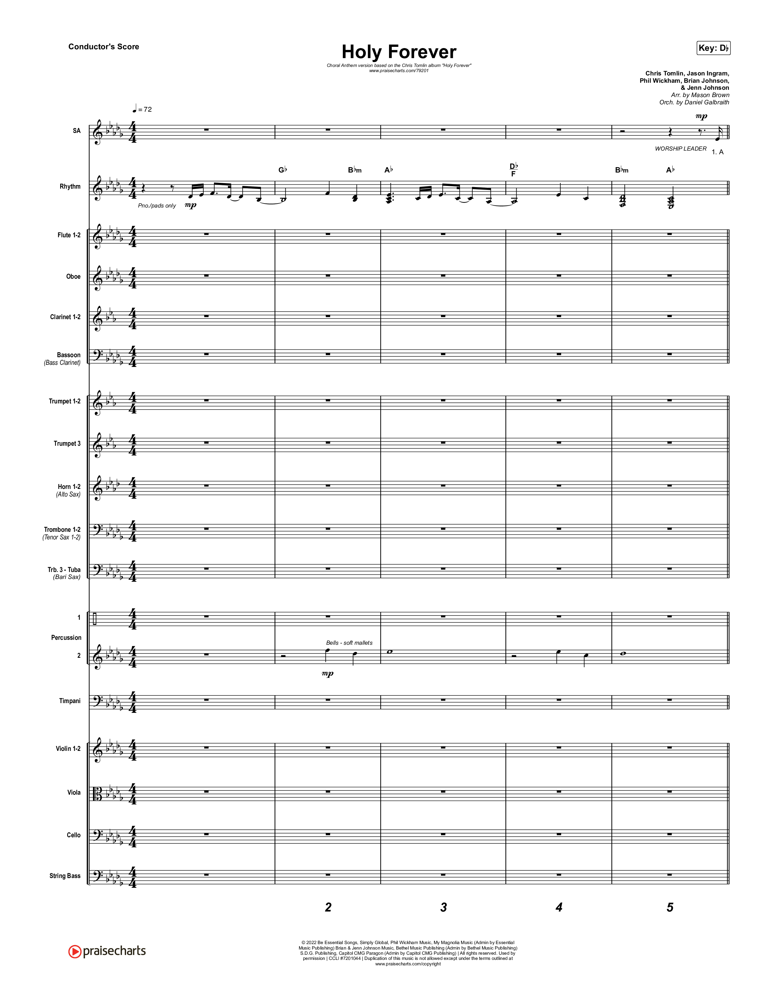 Holy Forever (Choral Anthem SATB) Conductor's Score (Chris Tomlin / Arr. Mason Brown)