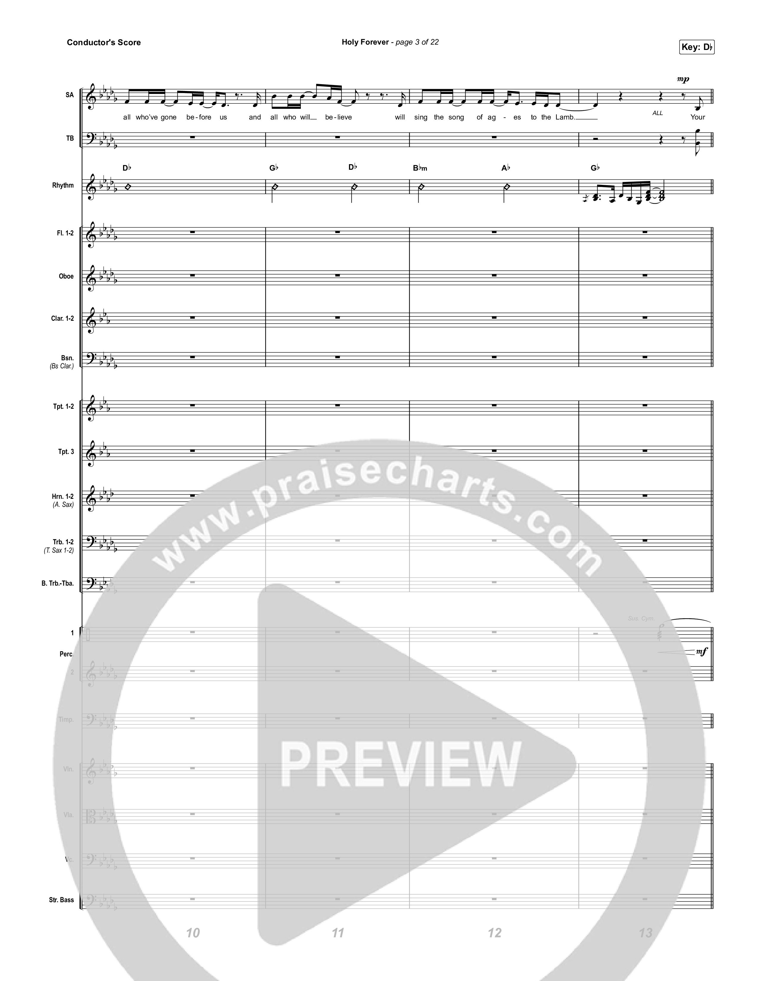 Holy Forever (Choral Anthem SATB) Conductor's Score (Chris Tomlin / Arr. Mason Brown)