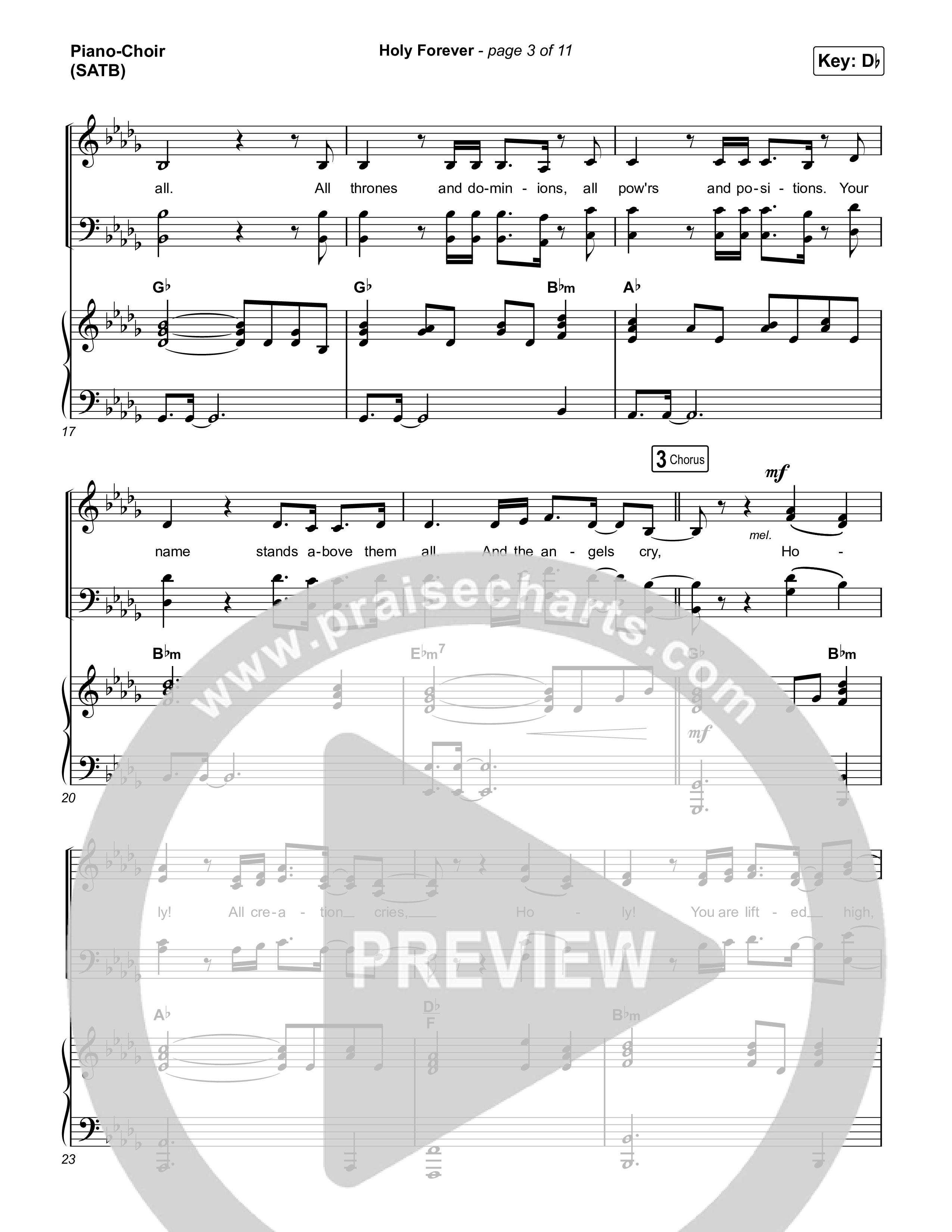 Holy Forever (Choral Anthem SATB) Piano/Vocal (SATB) (Chris Tomlin / Arr. Mason Brown)