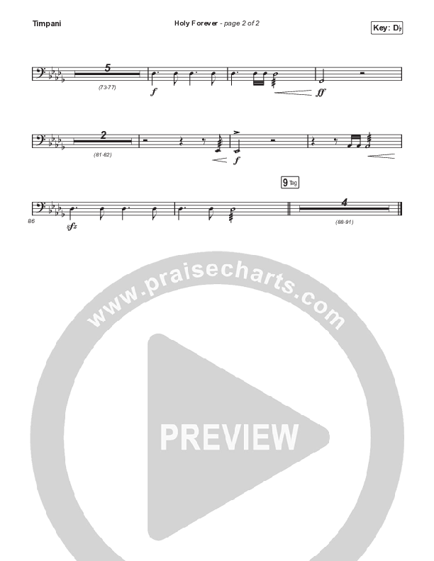 Holy Forever (Choral Anthem SATB) Timpani (Chris Tomlin / Arr. Mason Brown)