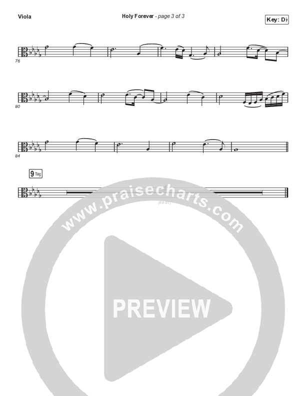 Holy Forever (Choral Anthem SATB) Viola (Chris Tomlin / Arr. Mason Brown)