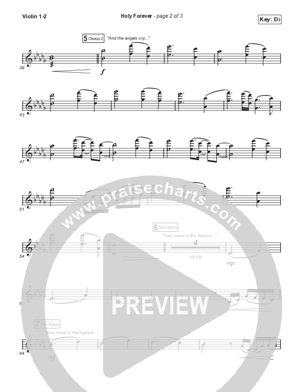 Holy Forever (Choral Anthem SATB) String Pack (Chris Tomlin / Arr. Mason Brown)