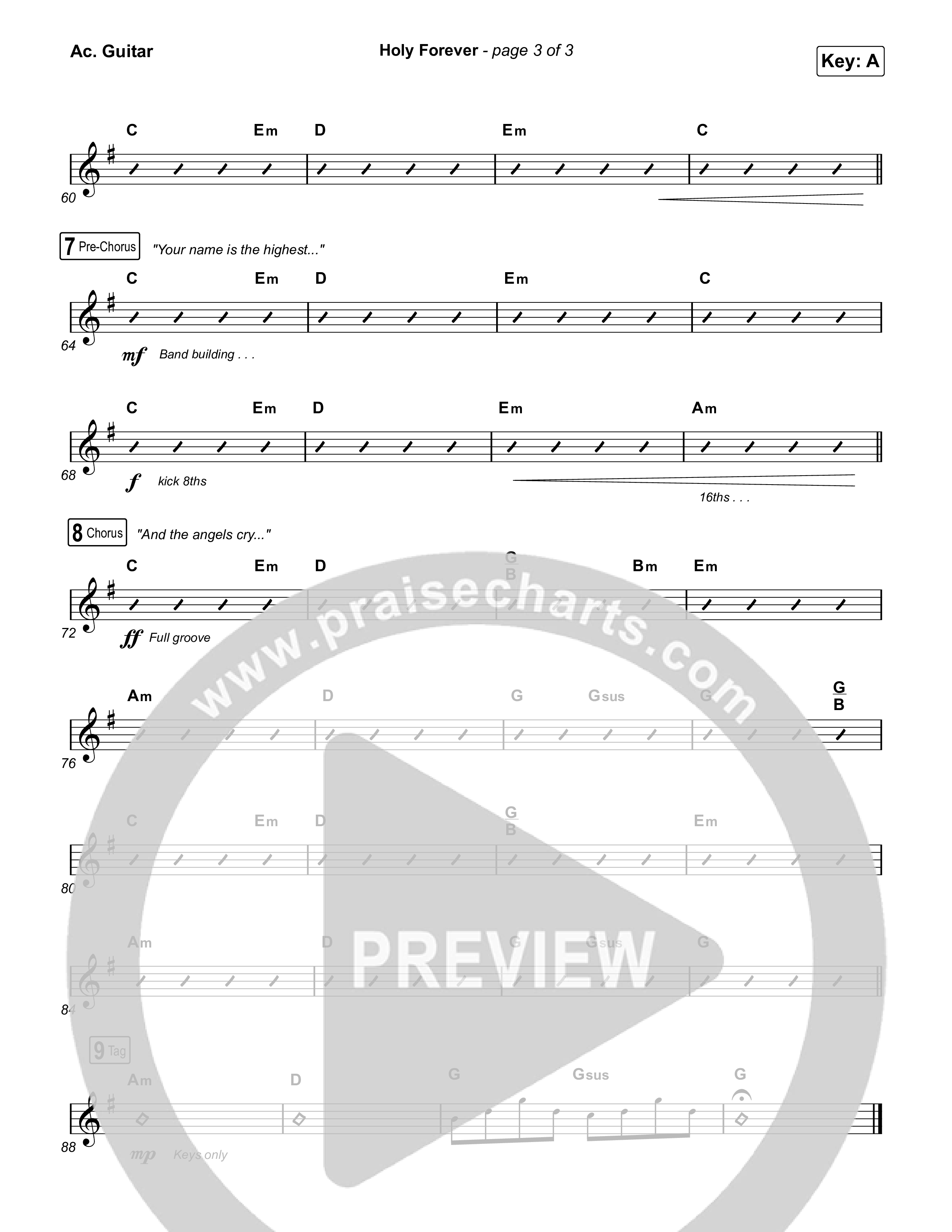 Holy Forever (Worship Choir SAB) Acoustic Guitar (Chris Tomlin / Arr. Mason Brown)