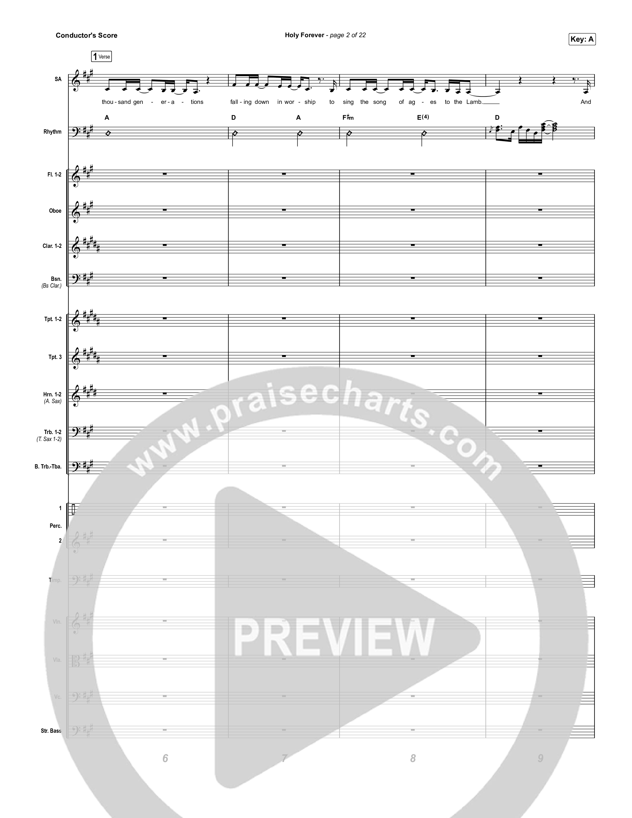 Holy Forever (Worship Choir SAB) Conductor's Score (Chris Tomlin / Arr. Mason Brown)