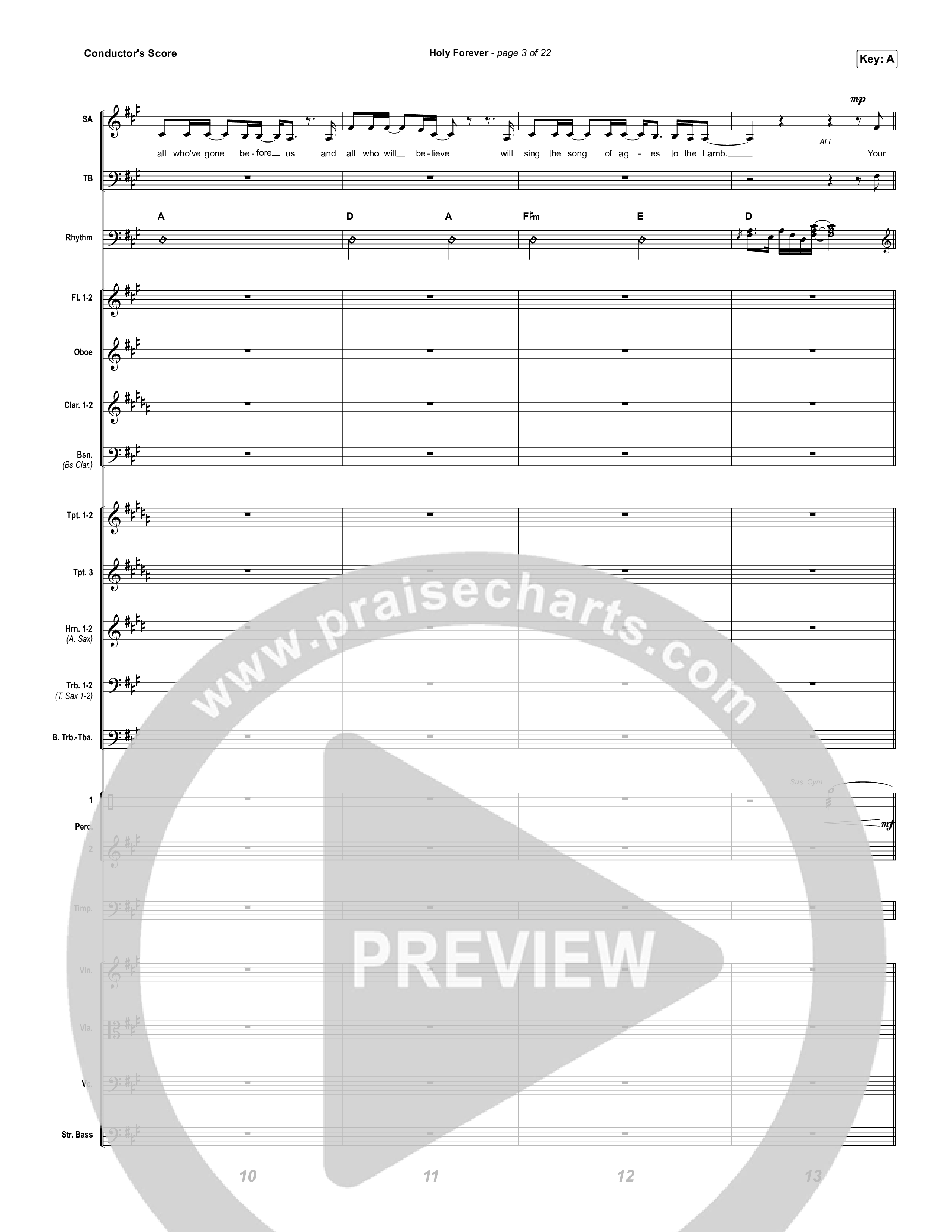 Holy Forever (Worship Choir SAB) Orchestration (No Vocals) (Chris Tomlin / Arr. Mason Brown)