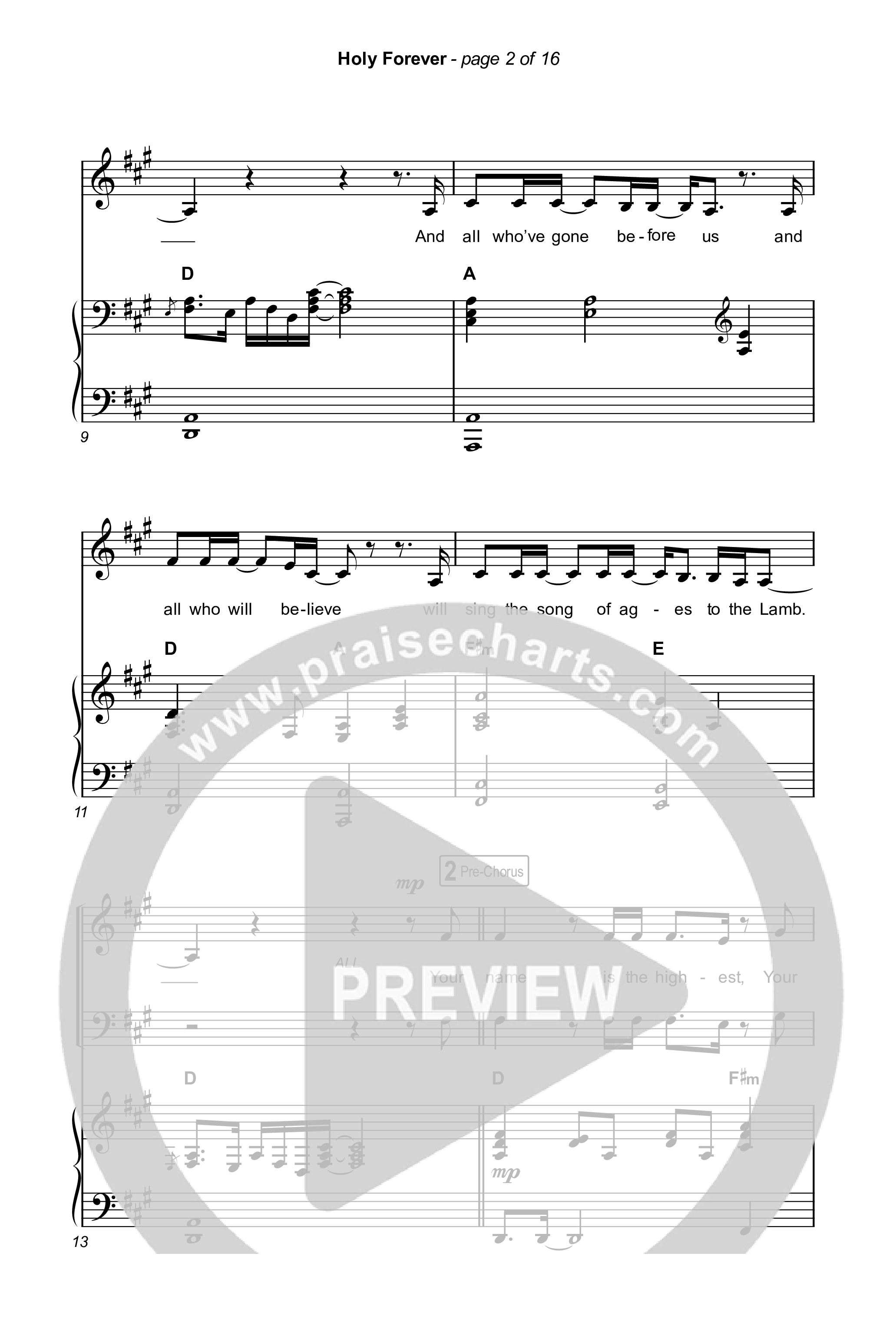 Holy Forever (Worship Choir SAB) Octavo (SAB & Pno) (Chris Tomlin / Arr. Mason Brown)