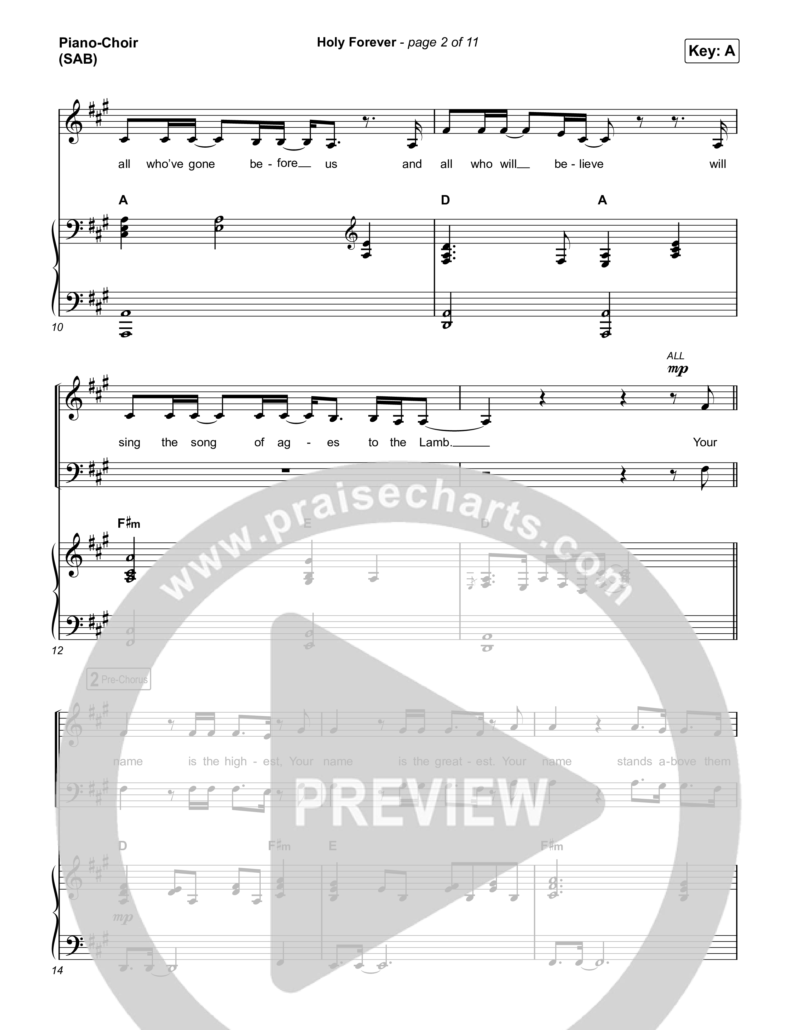 Holy Forever (Worship Choir SAB) Piano/Choir (SAB) (Chris Tomlin / Arr. Mason Brown)