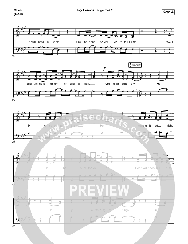 Holy Forever (Worship Choir SAB) Choir Sheet (SAB) (Chris Tomlin / Arr. Mason Brown)