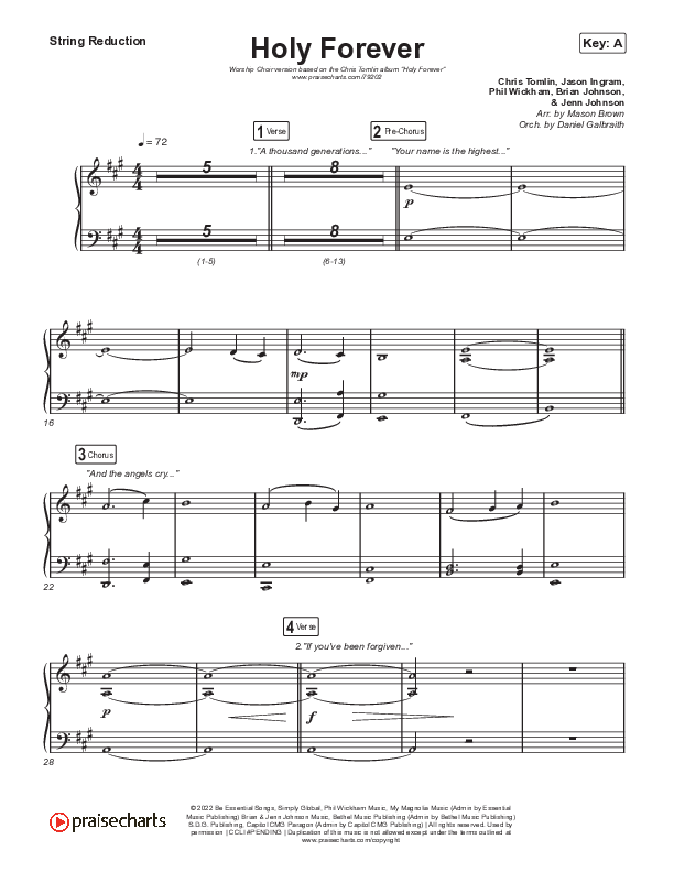 Holy Forever (Worship Choir SAB) String Reduction (Chris Tomlin / Arr. Mason Brown)