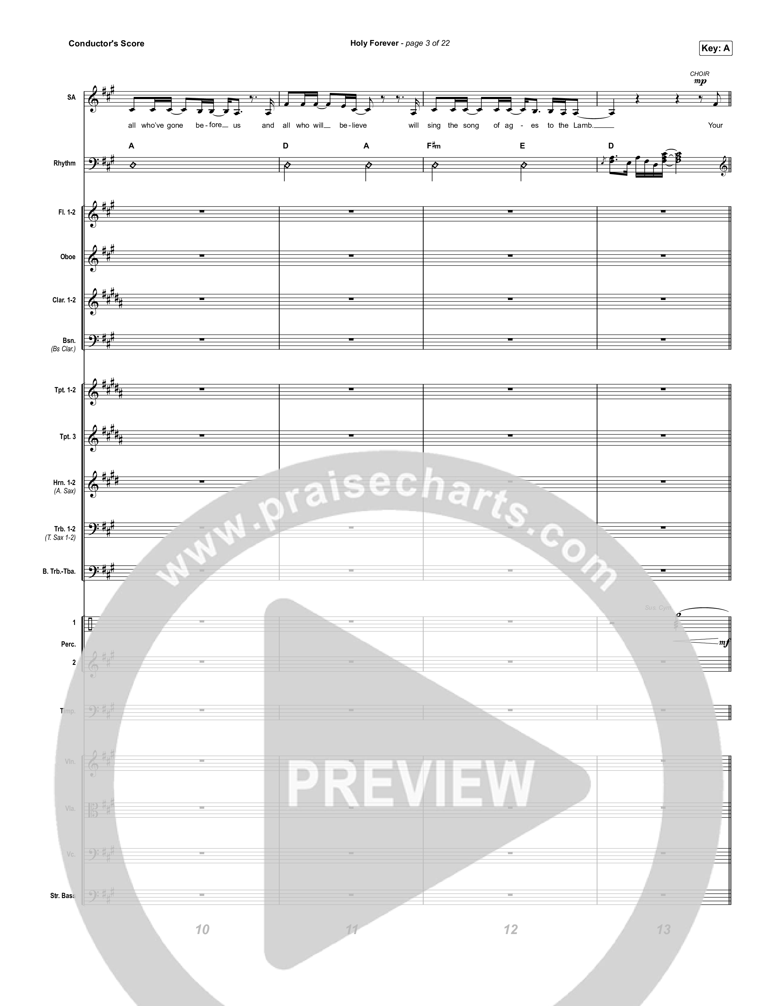Holy Forever (Unison/2-Part Choir) Conductor's Score (Chris Tomlin)