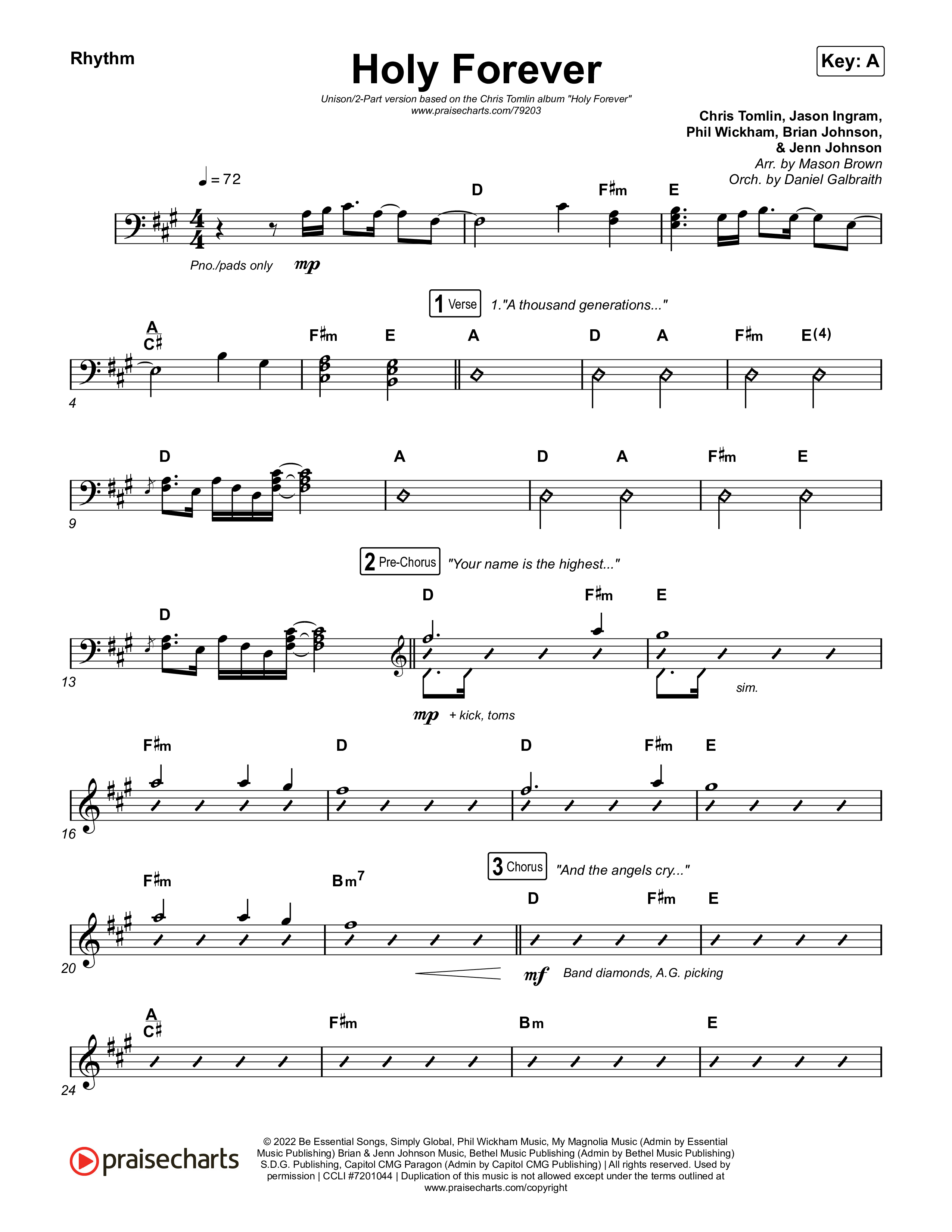 Holy Forever (Unison/2-Part Choir) Rhythm Pack (Chris Tomlin)