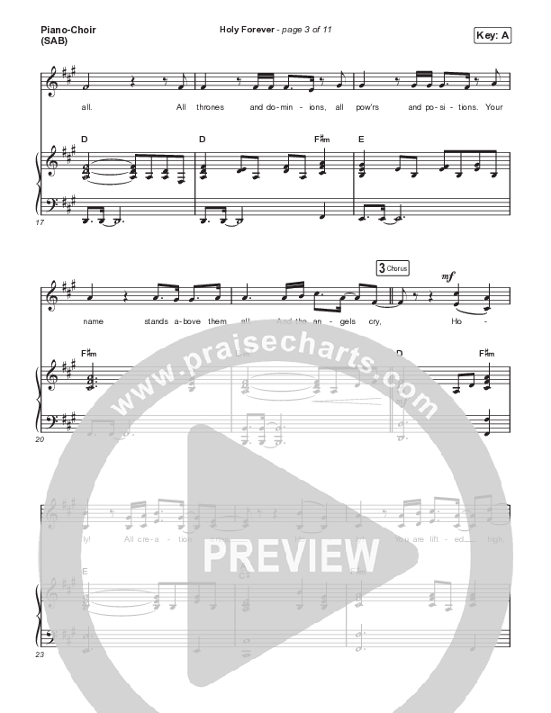 Holy Forever (Unison/2-Part ST/AB) Piano/Choir  (Uni/2-Part) (Chris Tomlin)