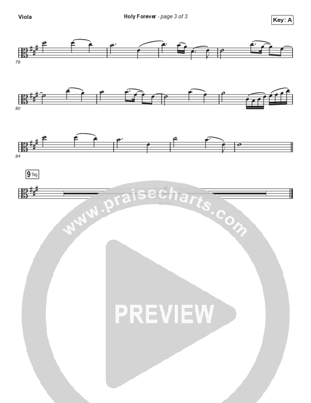 Holy Forever (Unison/2-Part Choir) Viola (Chris Tomlin)