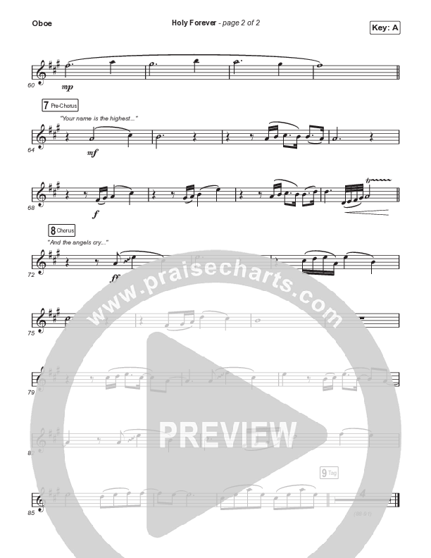Holy Forever (Sing It Now SATB) Oboe (Chris Tomlin / Arr. Mason Brown)
