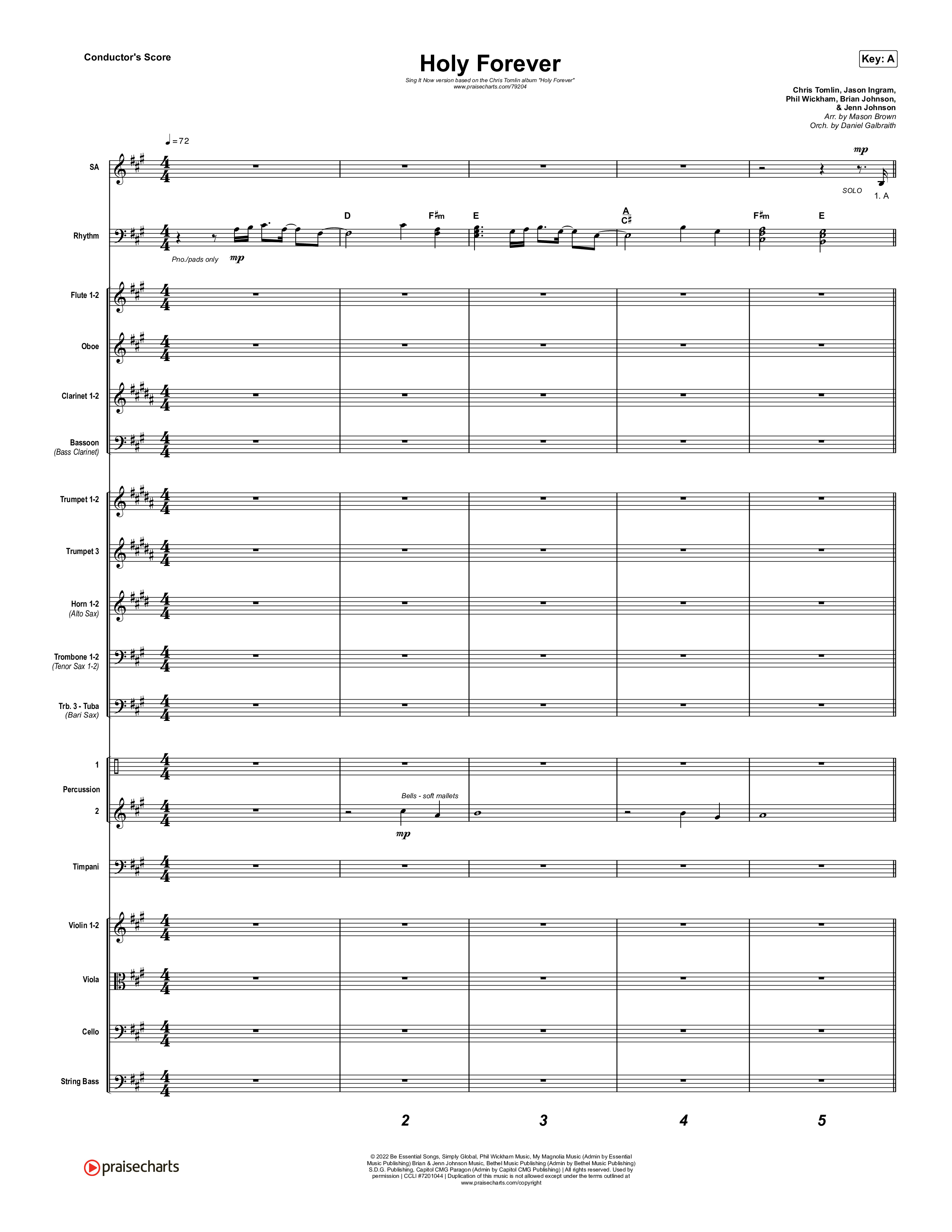 Holy Forever (Sing It Now SATB) Conductor's Score (Chris Tomlin / Arr. Mason Brown)