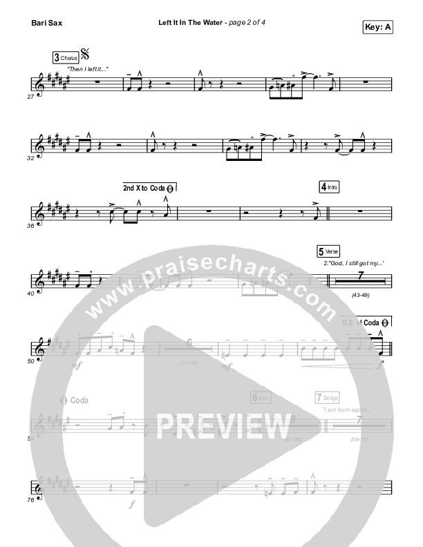 Left It In The Water Bari Sax (We The Kingdom)