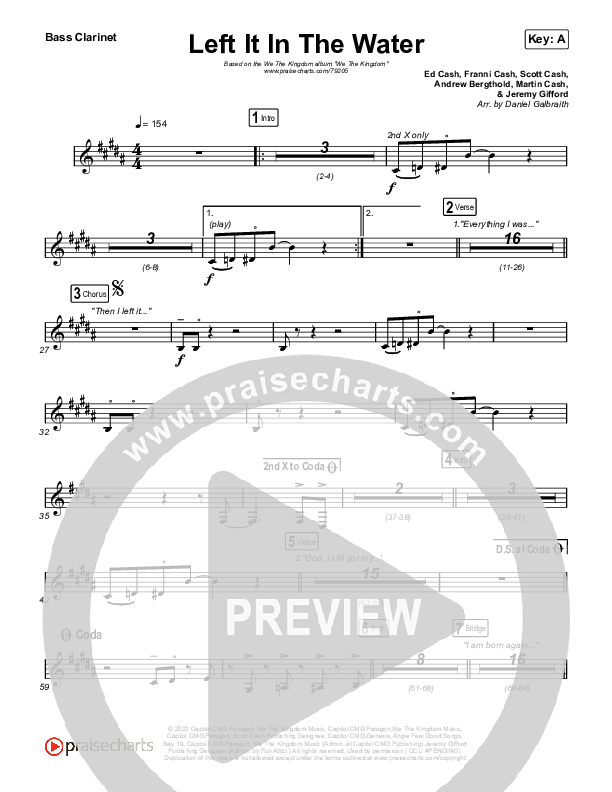 Left It In The Water Bass Clarinet (We The Kingdom)