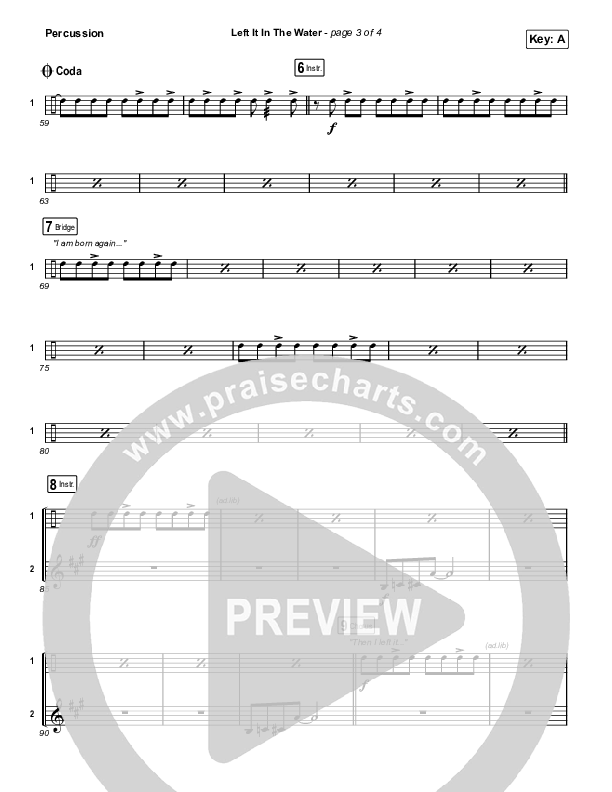 Left It In The Water Percussion (We The Kingdom)