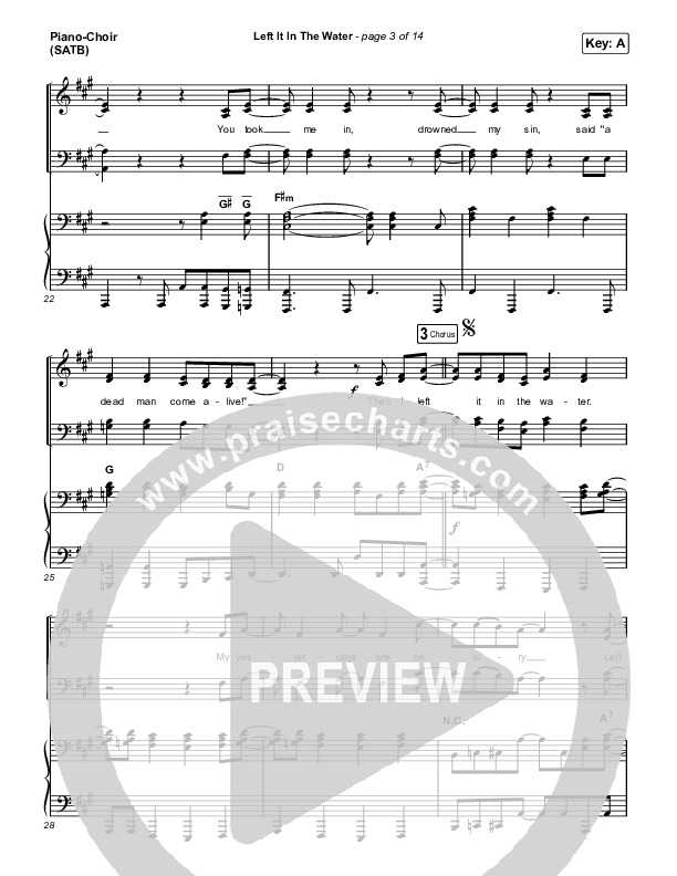 Left It In The Water Piano/Vocal (SATB) (We The Kingdom)