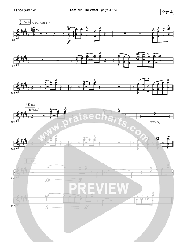 Left It In The Water Tenor Sax 1/2 (We The Kingdom)