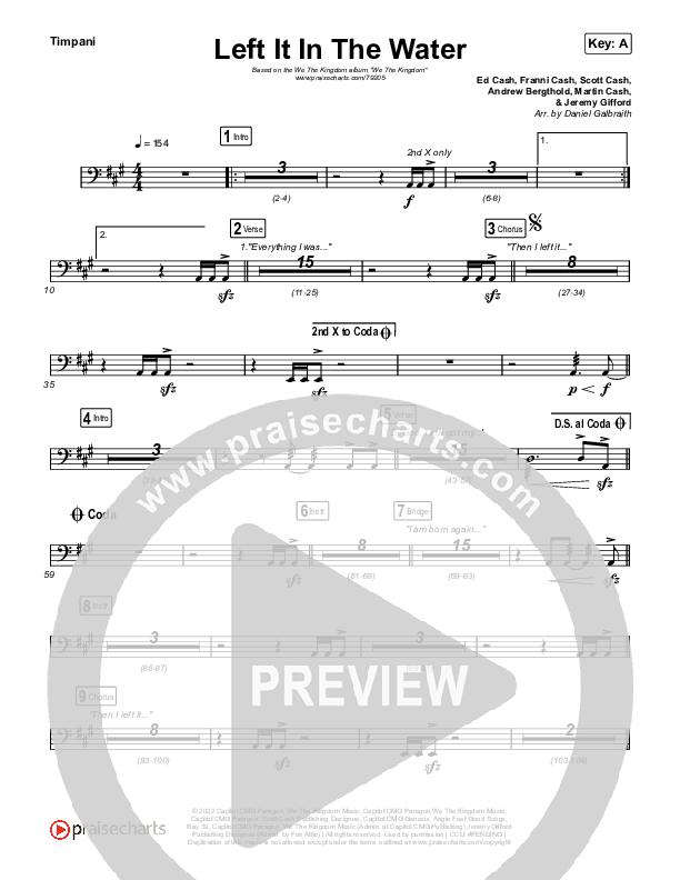 Left It In The Water Timpani (We The Kingdom)