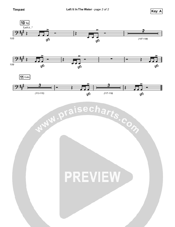 Left It In The Water Timpani (We The Kingdom)