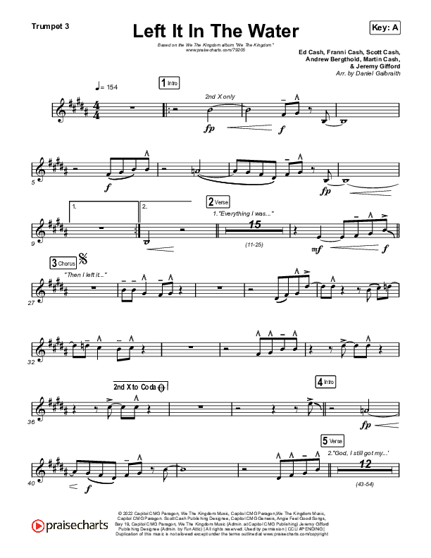 Left It In The Water Trumpet 3 (We The Kingdom)