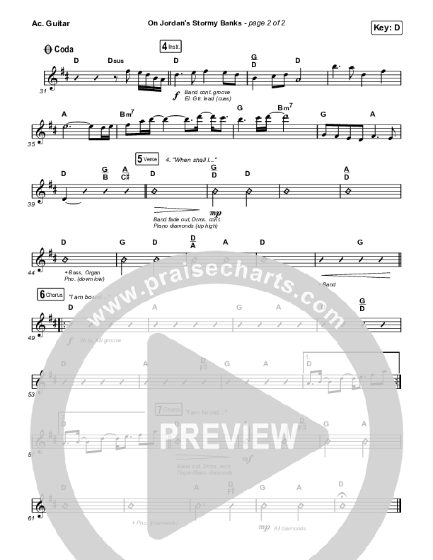 On Jordan's Stormy Banks (Choral Anthem SATB) Acoustic Guitar (Keith & Kristyn Getty / Arr. Luke Gambill)