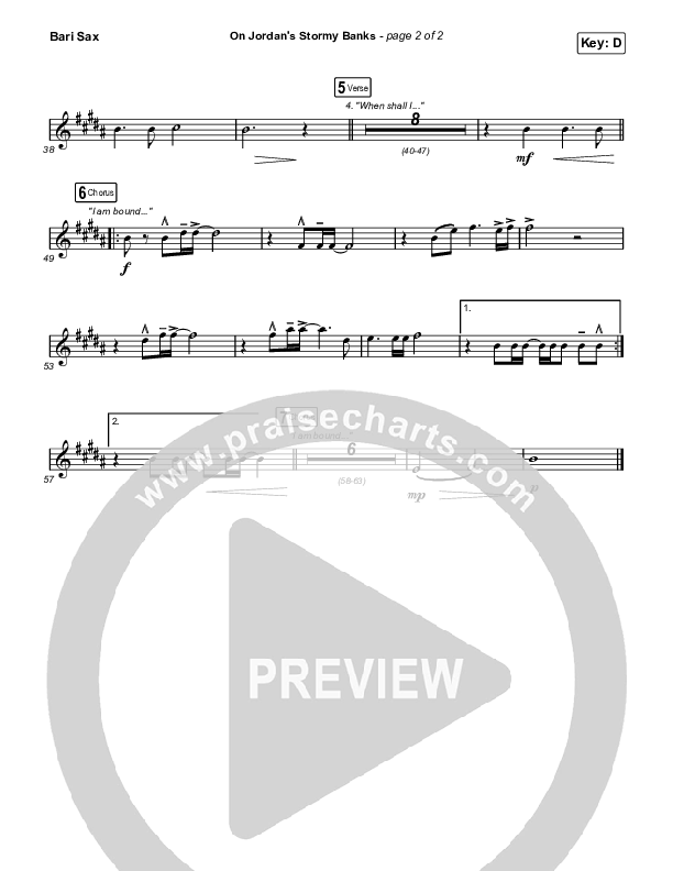 On Jordan's Stormy Banks (Choral Anthem SATB) Bari Sax (Keith & Kristyn Getty / Arr. Luke Gambill)