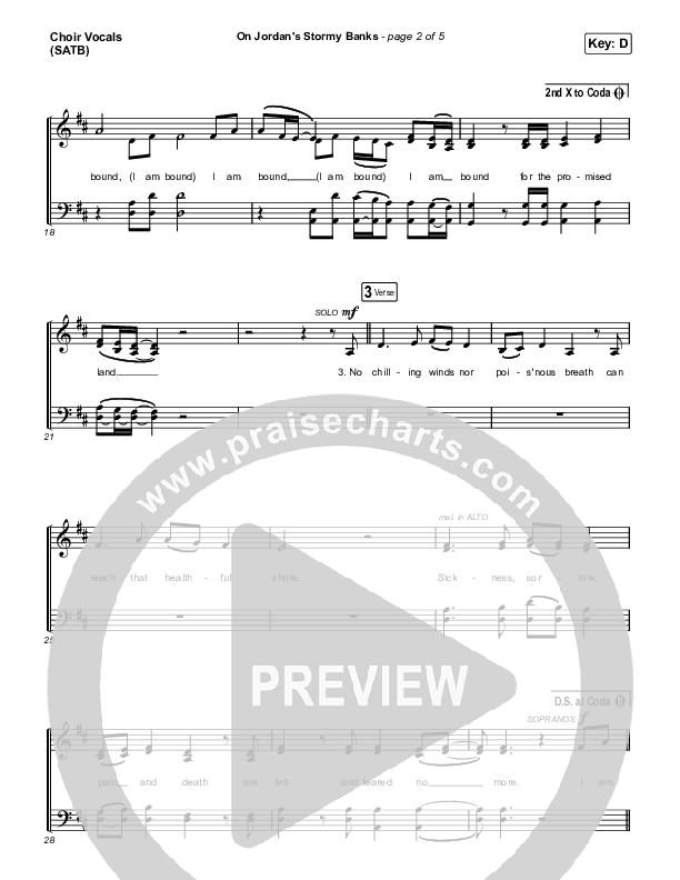 On Jordan's Stormy Banks (Choral Anthem SATB) Choir Sheet (SATB) (Keith & Kristyn Getty / Arr. Luke Gambill)