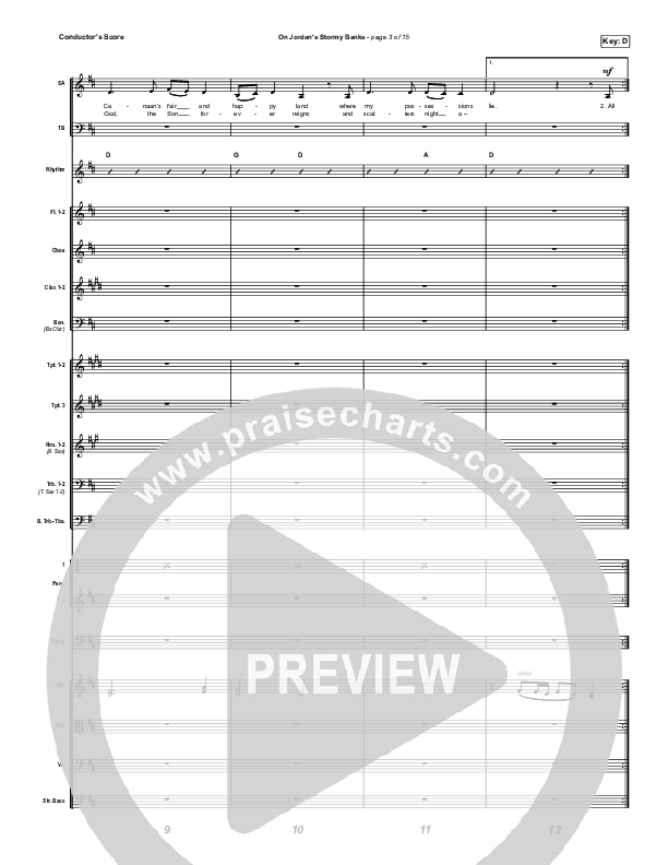 On Jordan's Stormy Banks (Choral Anthem SATB) Conductor's Score (Keith & Kristyn Getty / Arr. Luke Gambill)