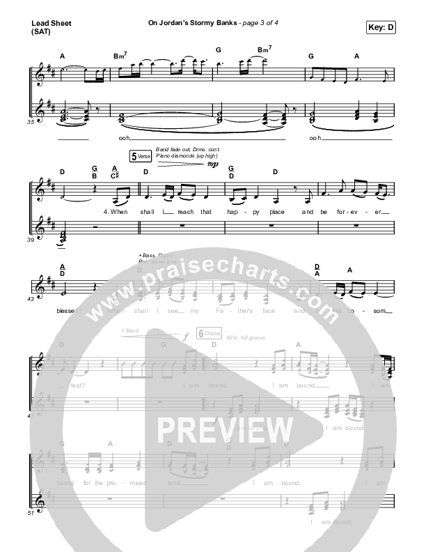 On Jordan's Stormy Banks (Choral Anthem SATB) Lead Sheet (SAT) (Keith & Kristyn Getty / Arr. Luke Gambill)