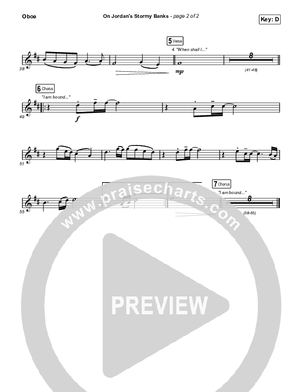 On Jordan's Stormy Banks (Choral Anthem SATB) Oboe (Keith & Kristyn Getty / Arr. Luke Gambill)