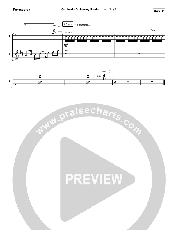 On Jordan's Stormy Banks (Choral Anthem SATB) Percussion (Keith & Kristyn Getty / Arr. Luke Gambill)