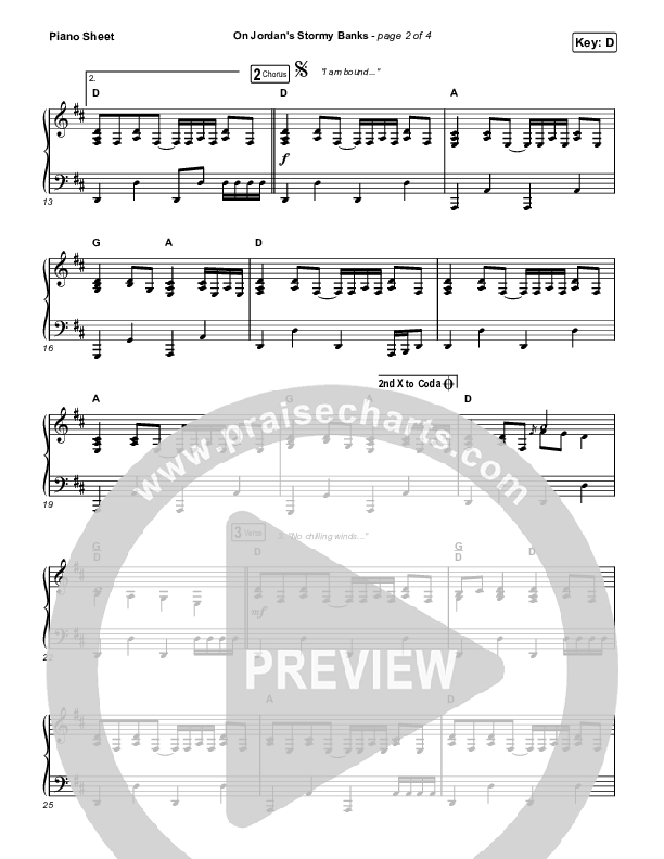 On Jordan's Stormy Banks (Choral Anthem SATB) Piano Sheet (Keith & Kristyn Getty / Arr. Luke Gambill)